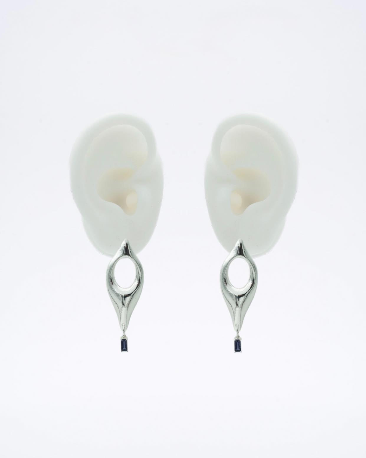Voodoo Jewels Bold Shapes Leda orecchini argento iolite blu
