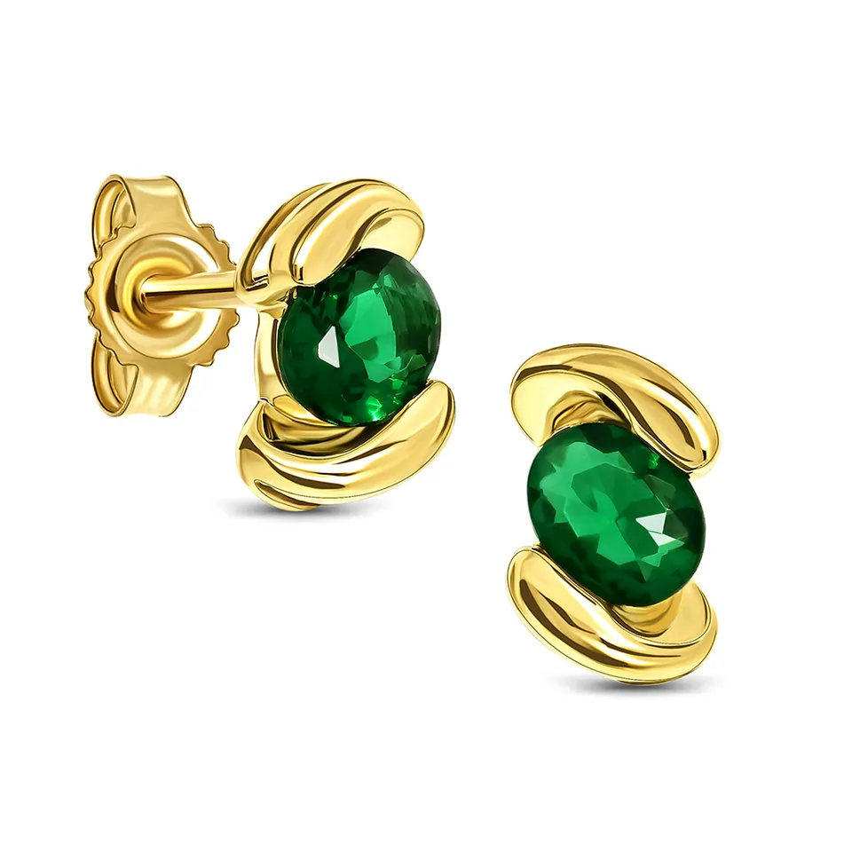 Miore Earrings orecchini oro 9kt smeraldo verde