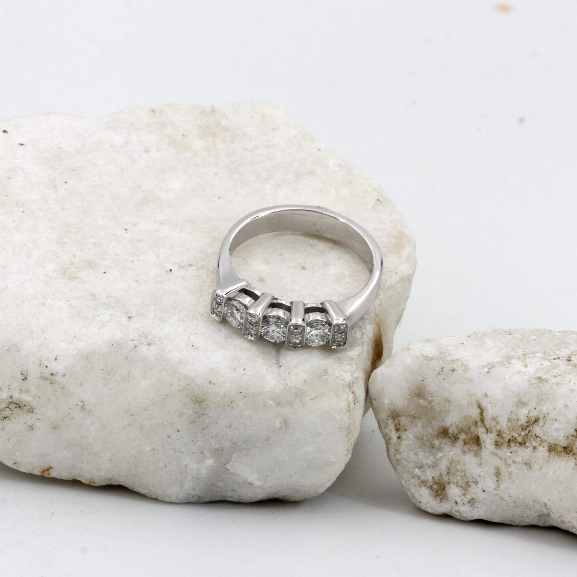 Anna Gioielli Traversine anello oro bianco diamanti 0,54 ct