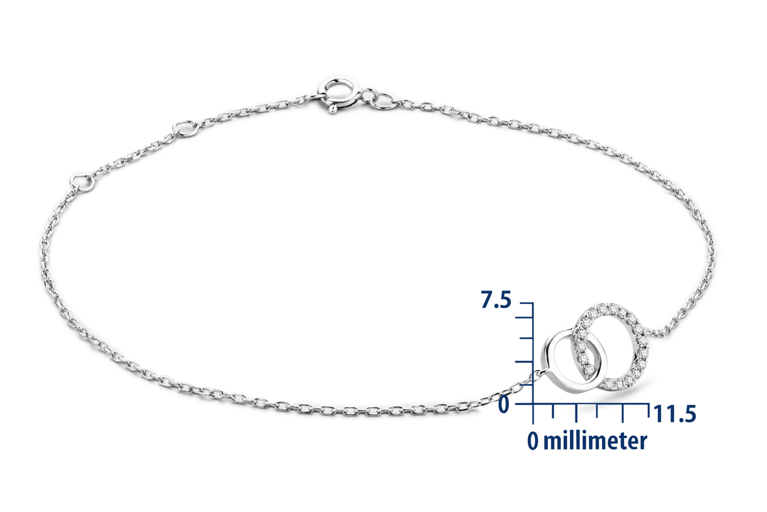 Miore Bracciale Oro Bianco 9Kt Liscio