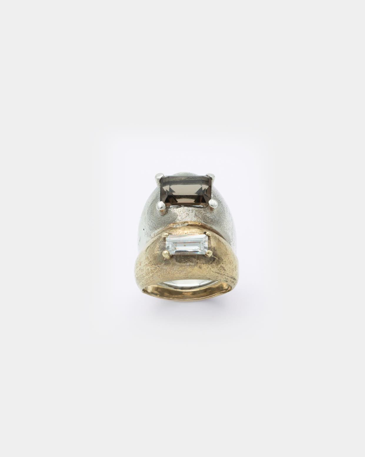 Voodoo Jewels Bold Shapes Adrastea anello quarzo fumé
