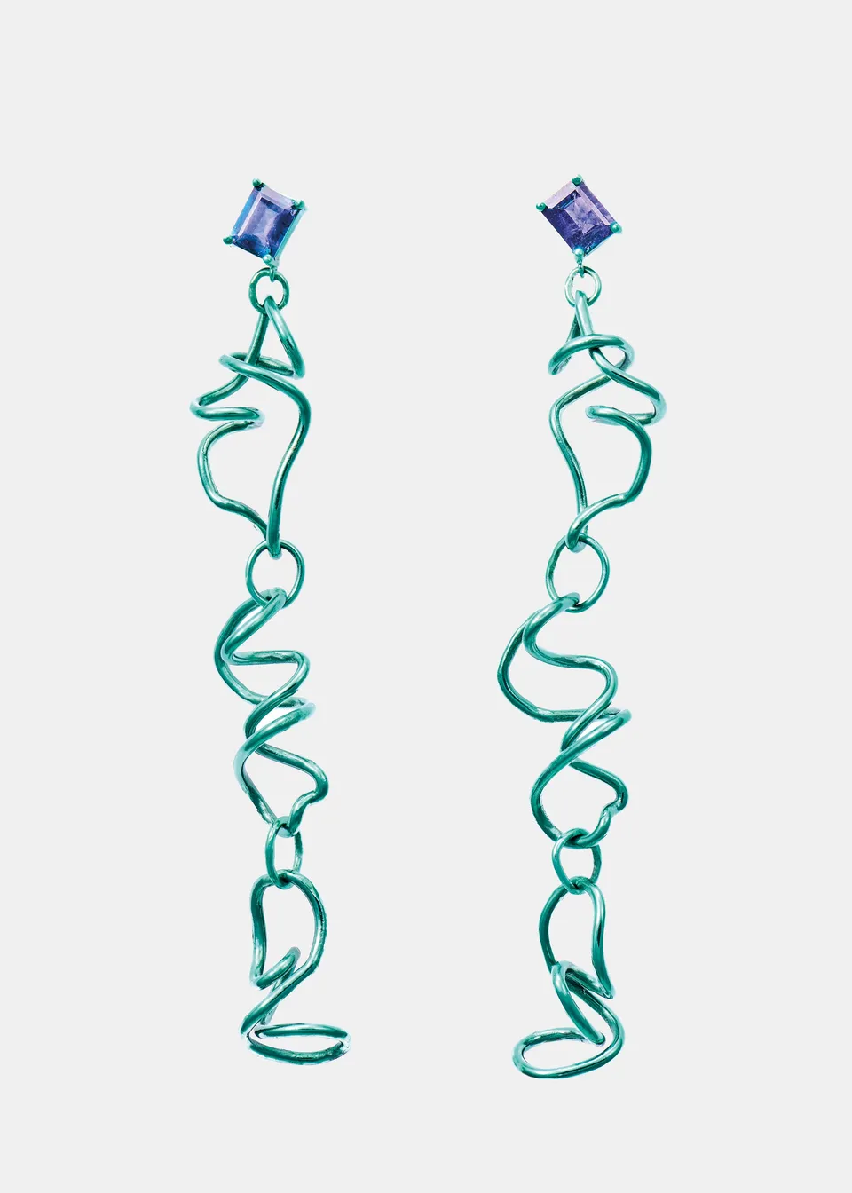 Voodoo Jewels Bold Shapes Ceiba Orecchini Oro Iolite