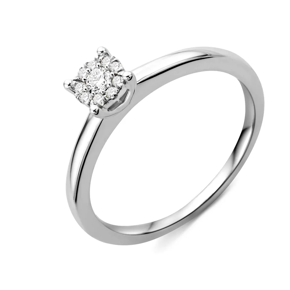 Miore Ring Anello Oro Bianco 9Kt 375