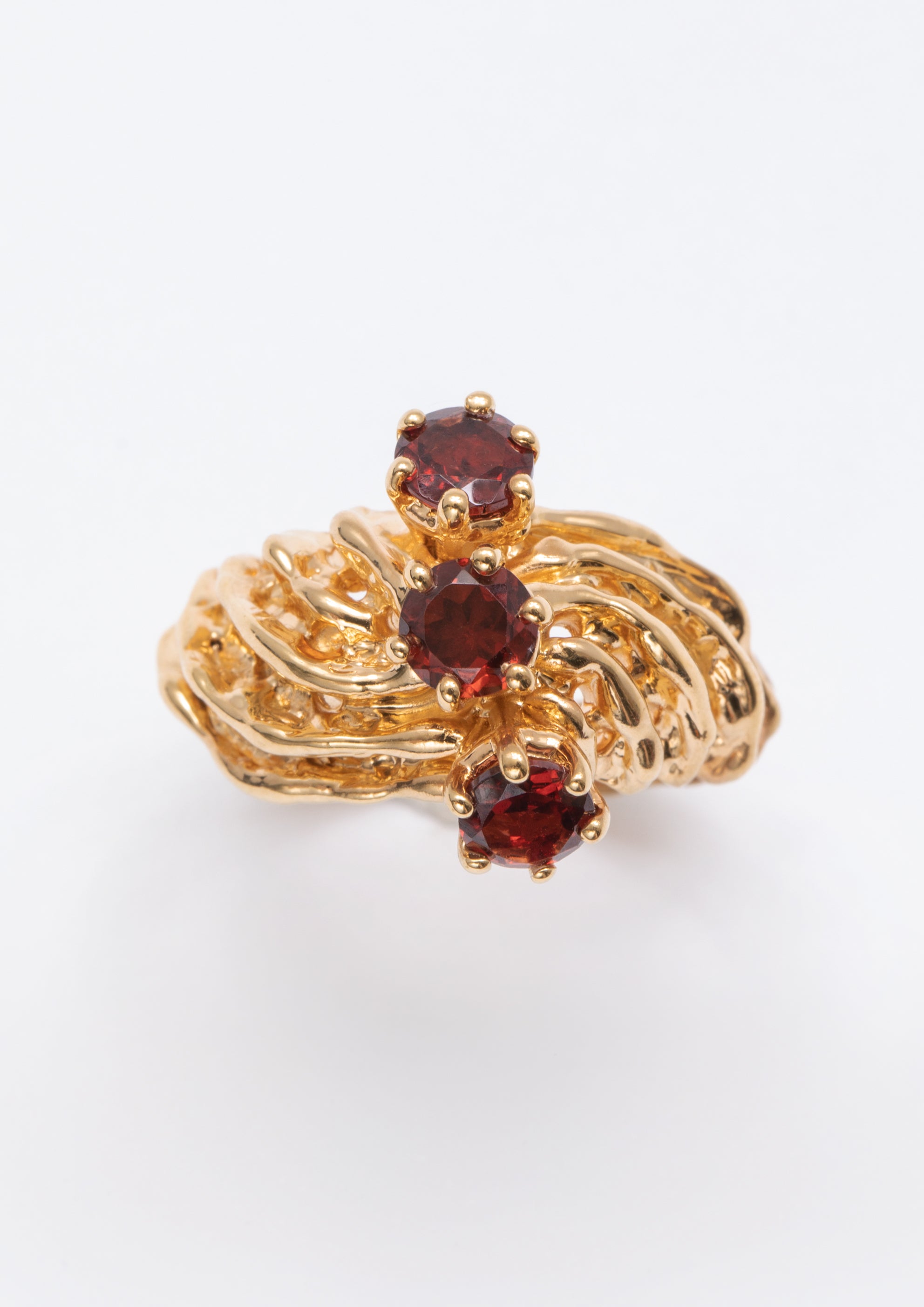 Voodoo Jewels Girl Ocean anello granati argento dorato