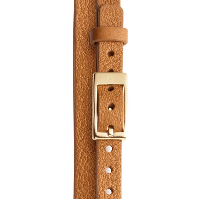 Ringly GO Straps Cinturino Saddle Brown Double Wrap pelle