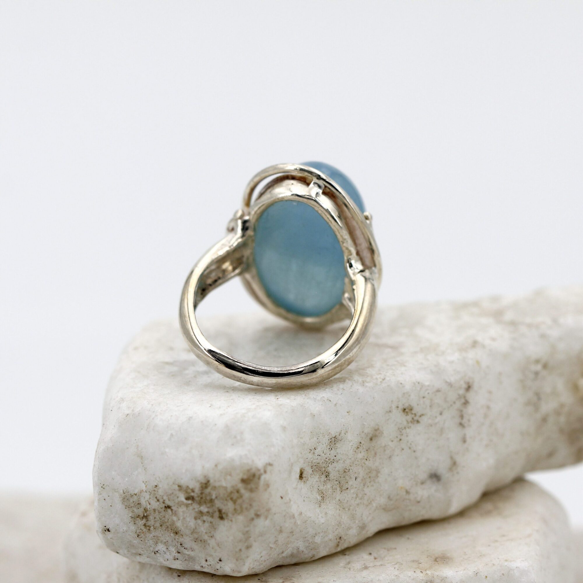 Anna Gioielli Anelli anello argento acquamarina latte cabochon