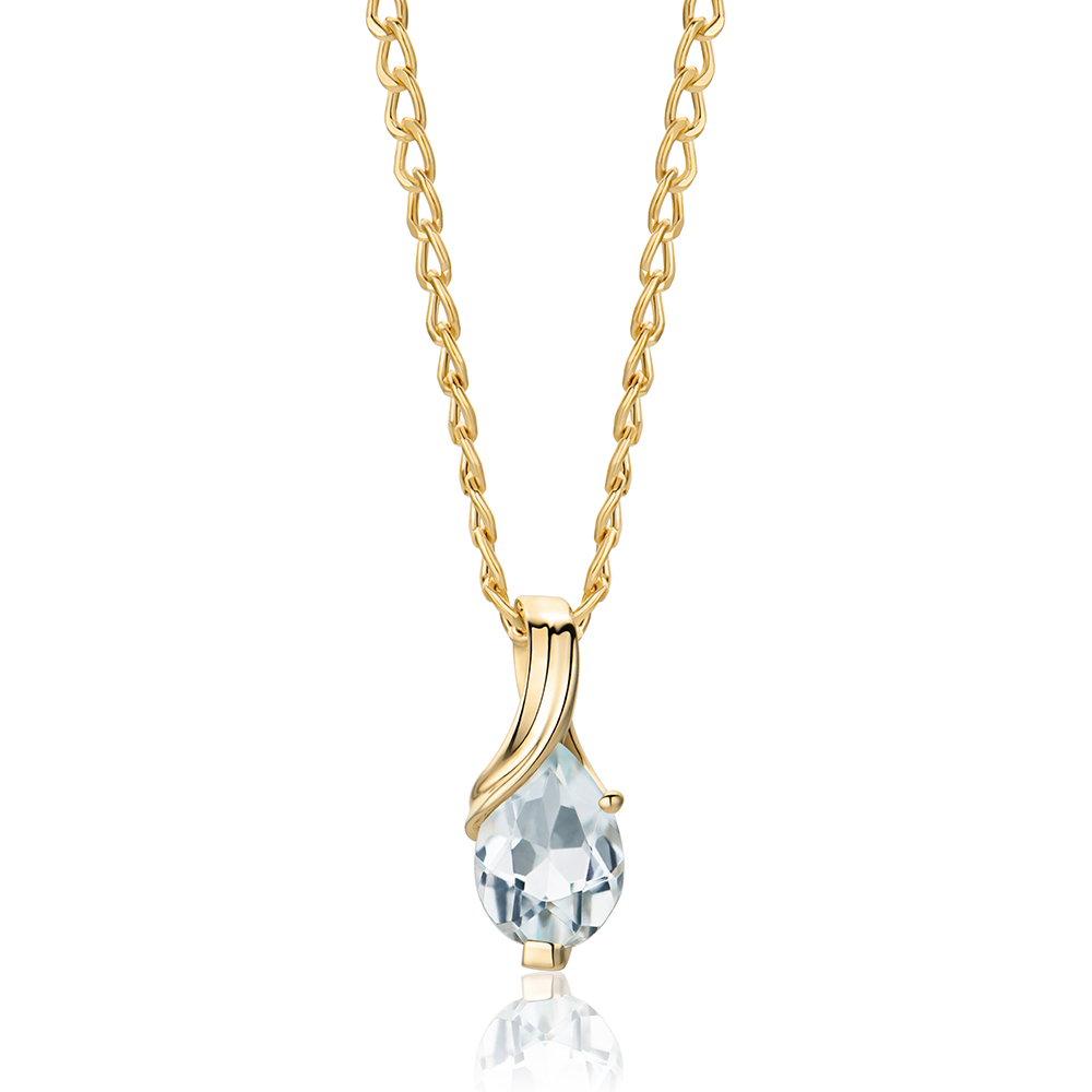 Miore Collana Oro Giallo 9Kt Acquamarina