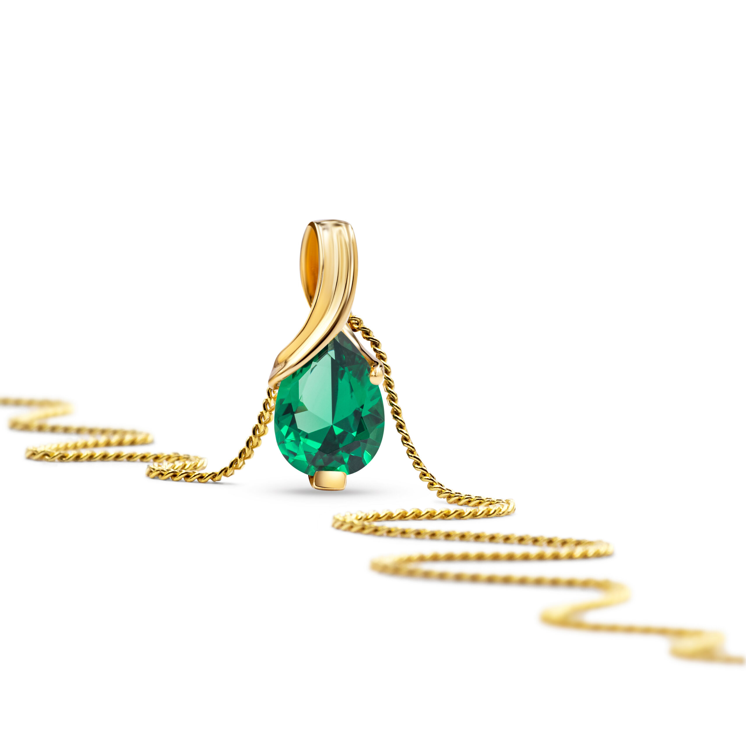Miore Necklace Collana oro giallo smeraldo 9Kt