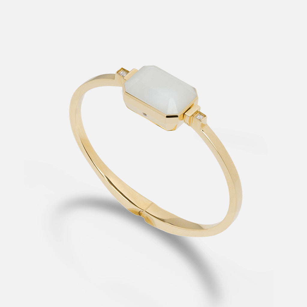 Ringly Luxe Photo Booth bracciale Moonstone oro S/M