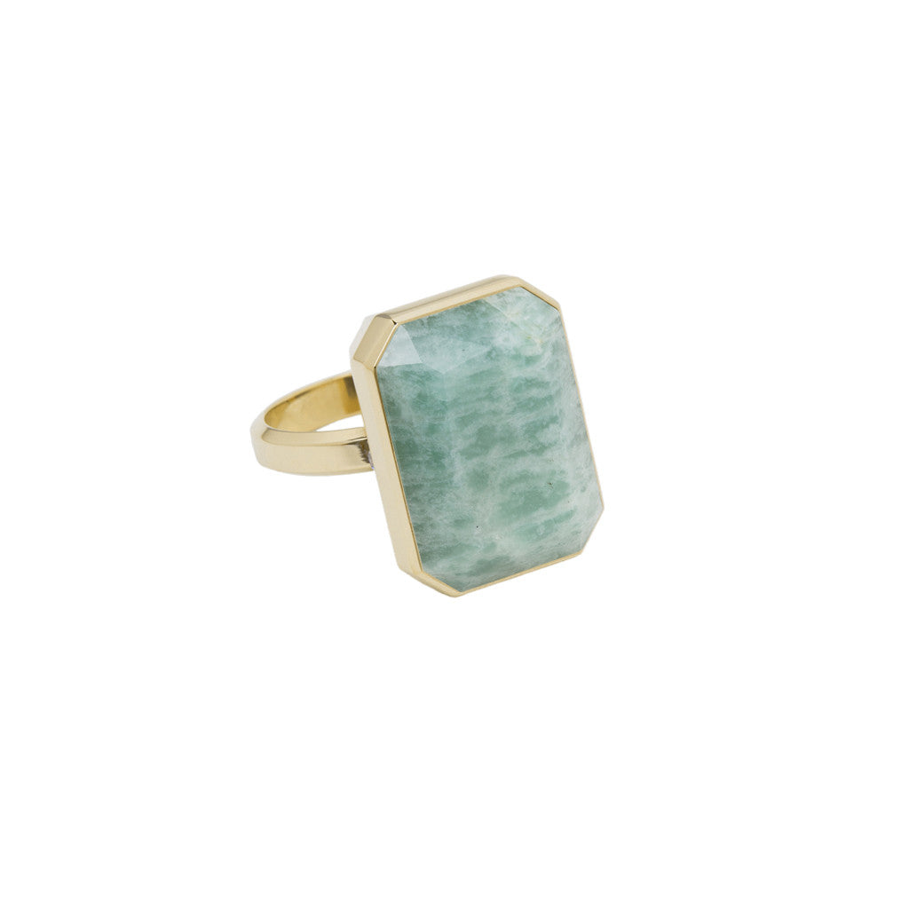 Ringly Luxe High Tide Anello Amazonite oro misura 7