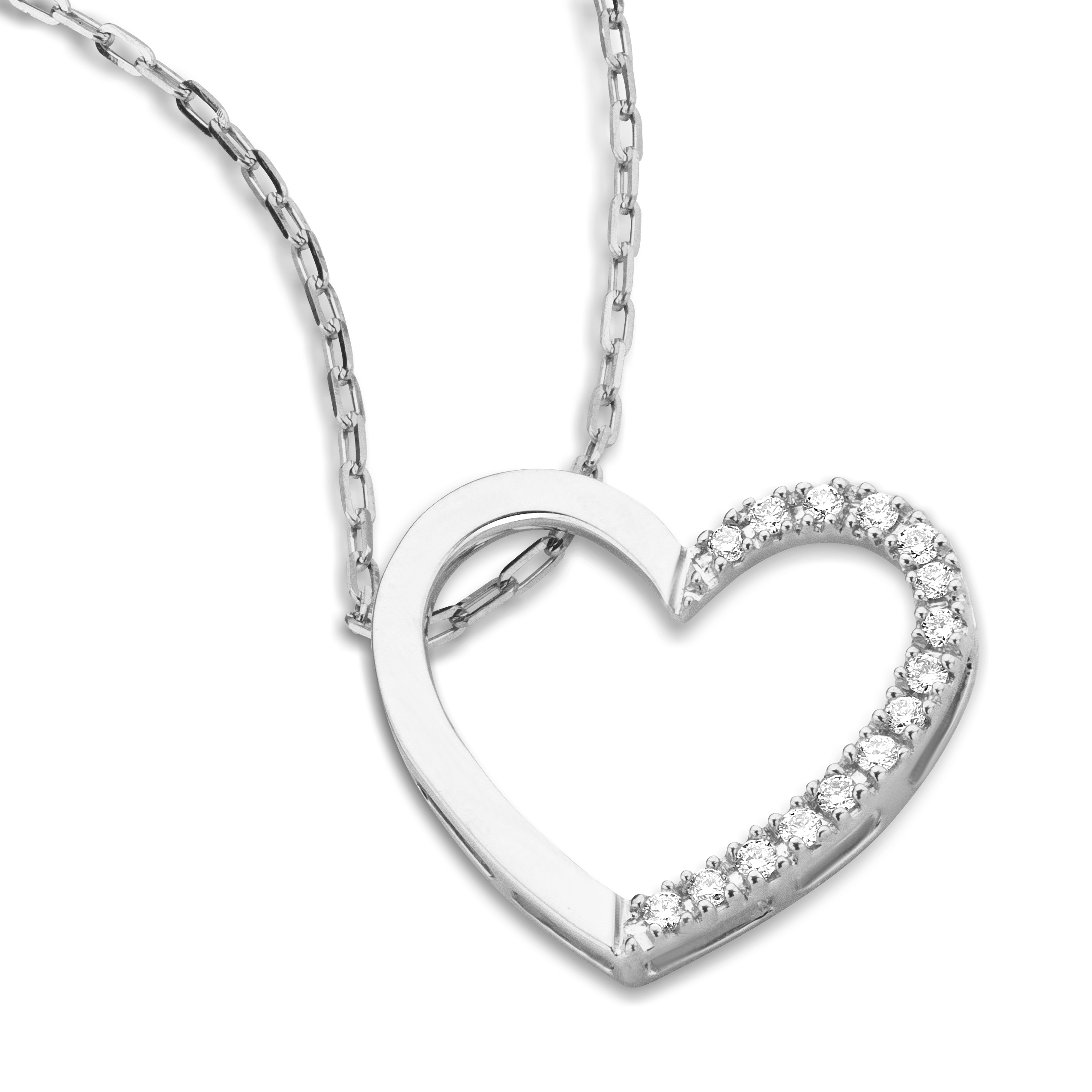 Miore Collana Oro Bianco 9Kt Senza Pietra