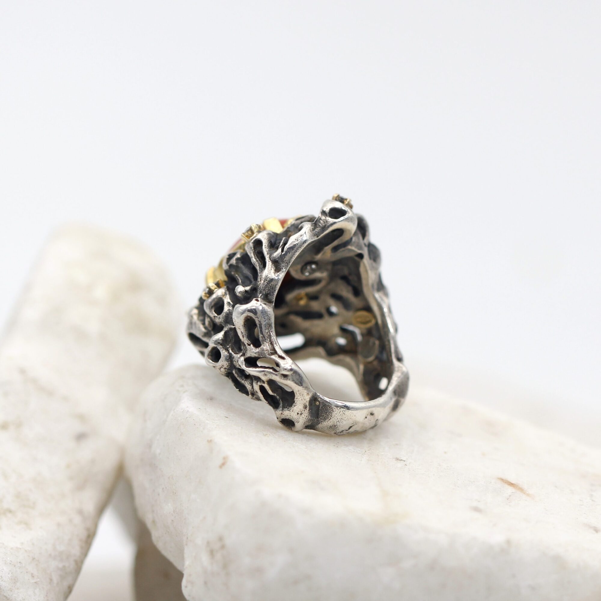 Anna Gioielli Marte Anello Argento Oro Corallo Diamanti
