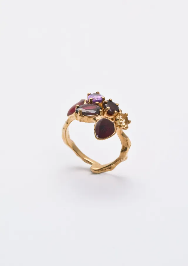 Voodoo Jewels Bold Shapes Sarasi anello ametista granato M