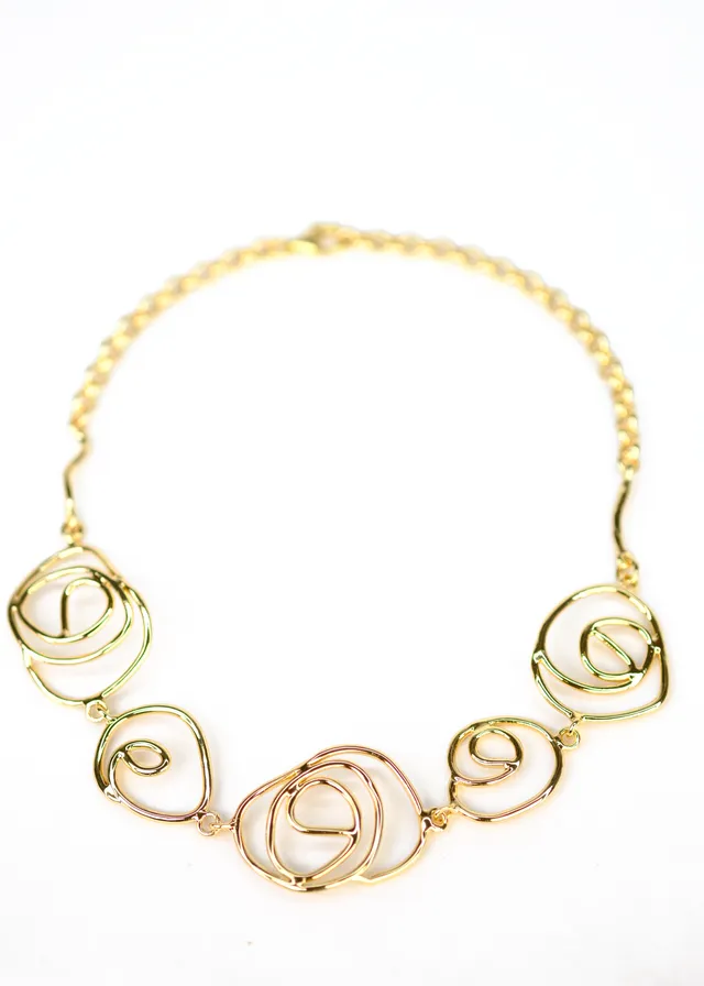 Voodoo Jewels Bold Shapes Multi Sun collana bronzo placcato oro