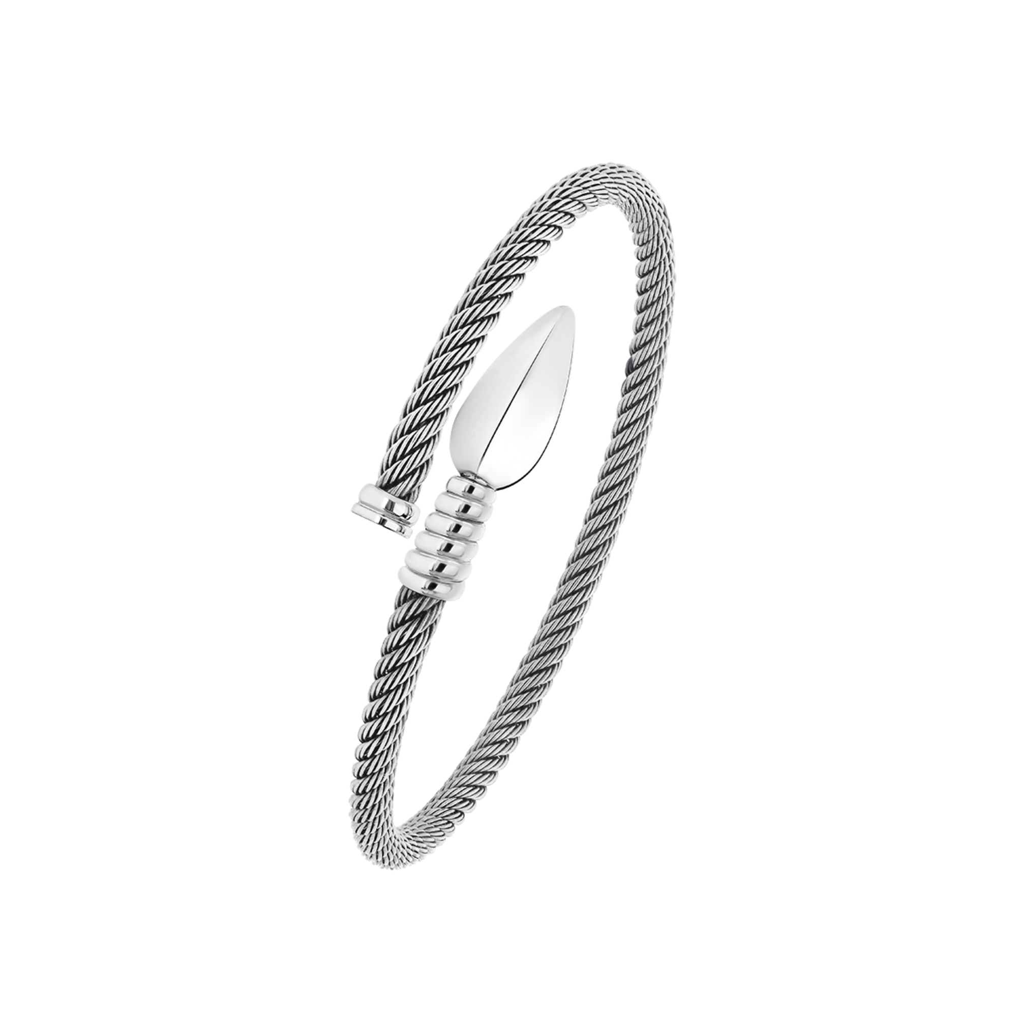 Korloff Lance LBLG01 bracciale oro bianco acciaio 19 cm