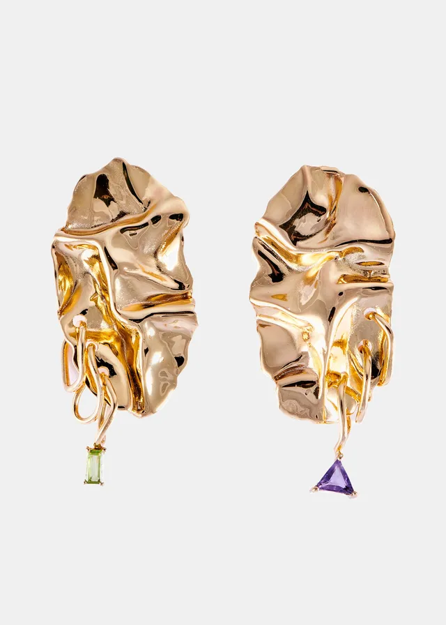 Voodoo Jewels Bold Shapes Iguala Orecchini Bronzo Pietre Naturali