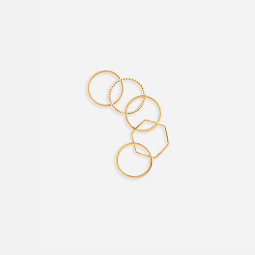 Ringly Stackable Ring Set 5 anelli oro misura 6