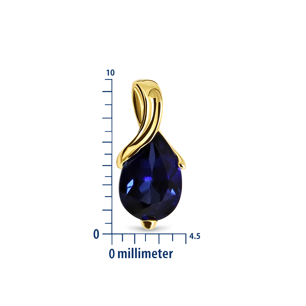 Miore orecchini oro giallo 9Kt zaffiro creato blu