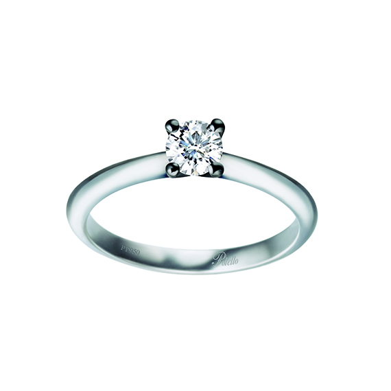 Polello Si Lo Voglio Solitario anello platino diamante