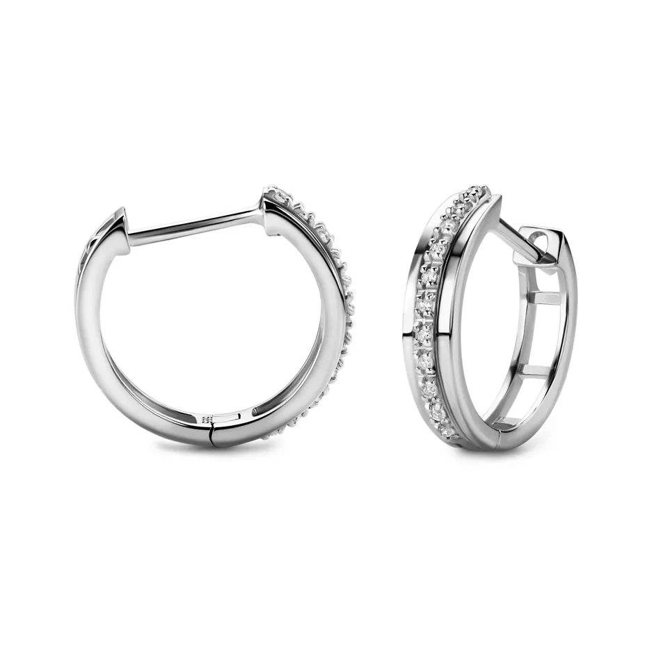 Miore Orecchini Oro Bianco 14Kt 585