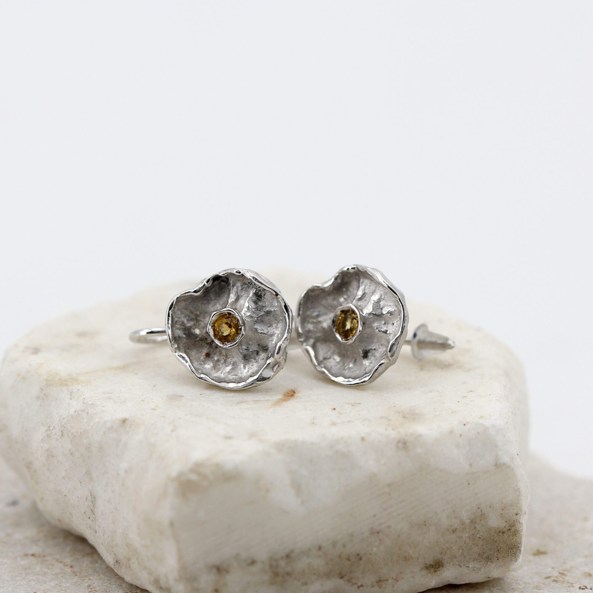 Anna Gioielli Winter Flower Orecchini Argento Citrino Small