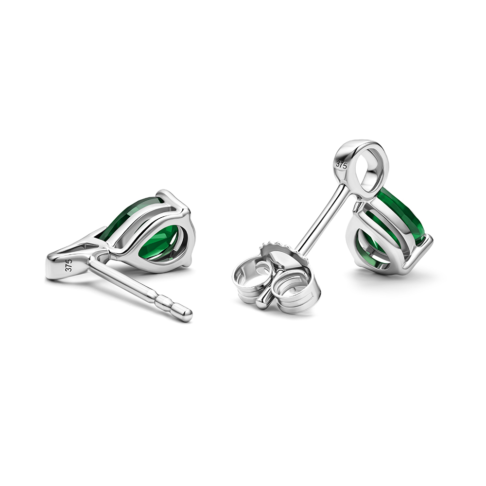 Miore Earrings orecchini oro bianco 9KT smeraldo