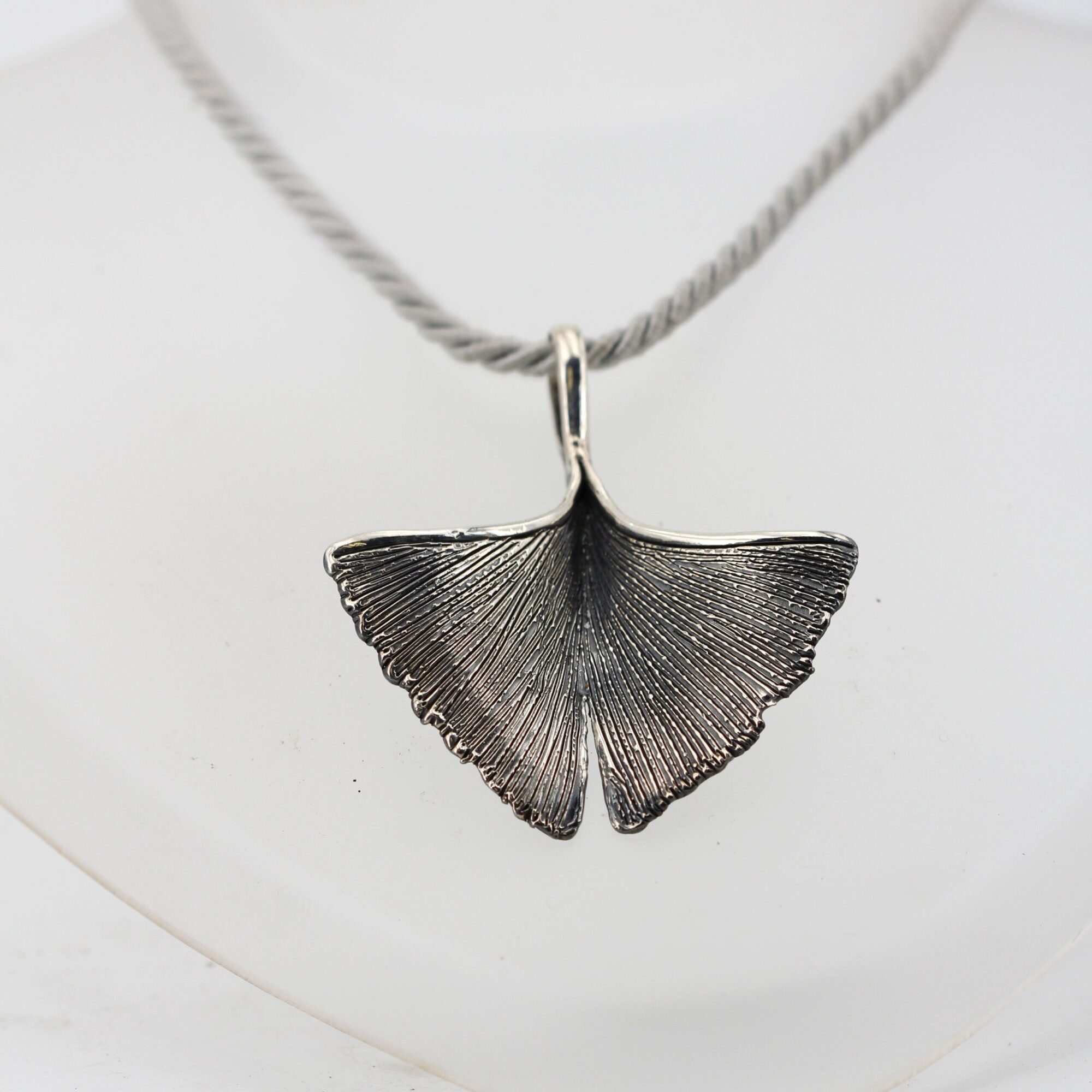 Anna Gioielli Pendenti ciondolo argento foglia Ginkgo 66mm