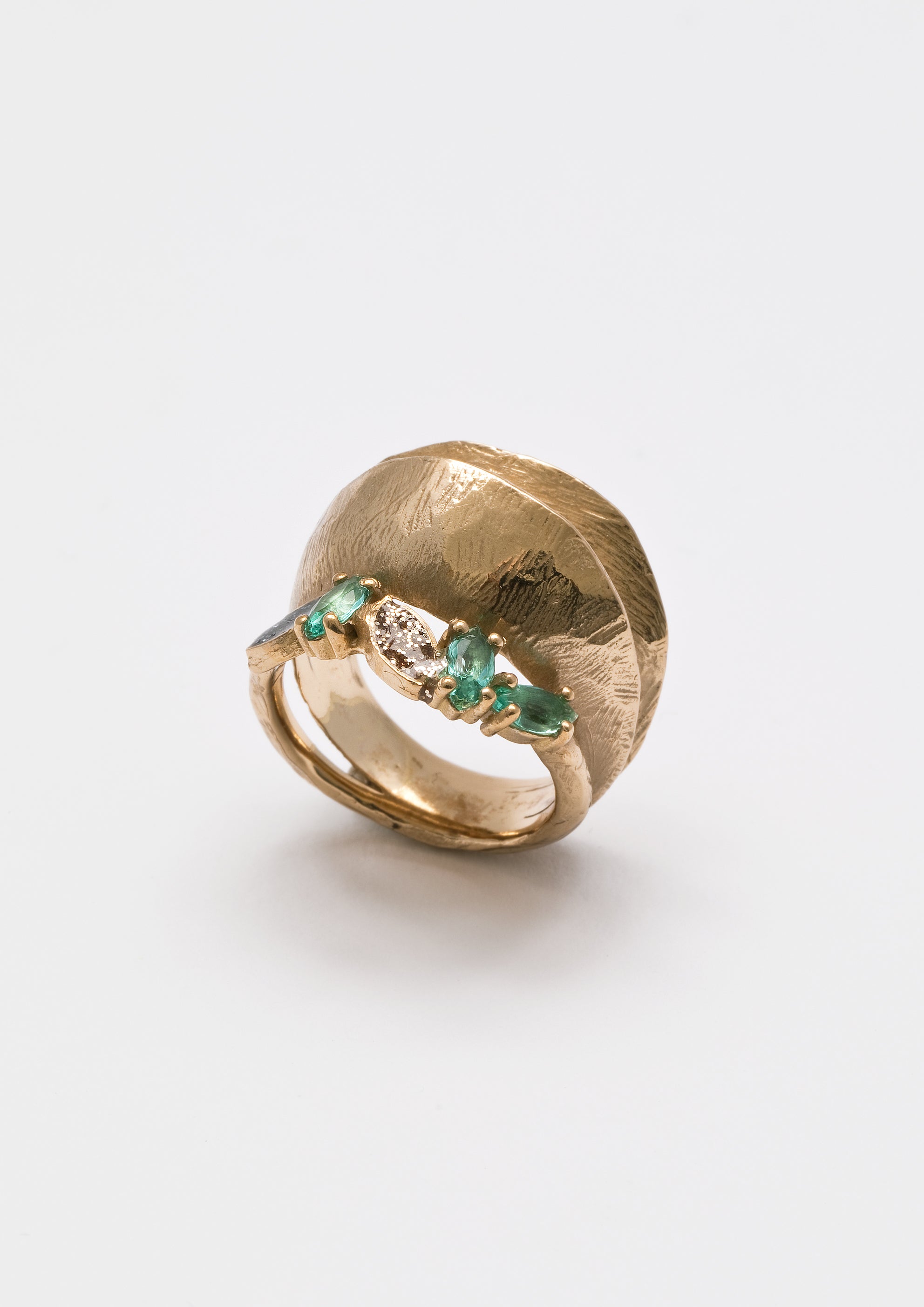 Voodoo Jewels Bold Shapes Silva anello bronzo dorato pietre
