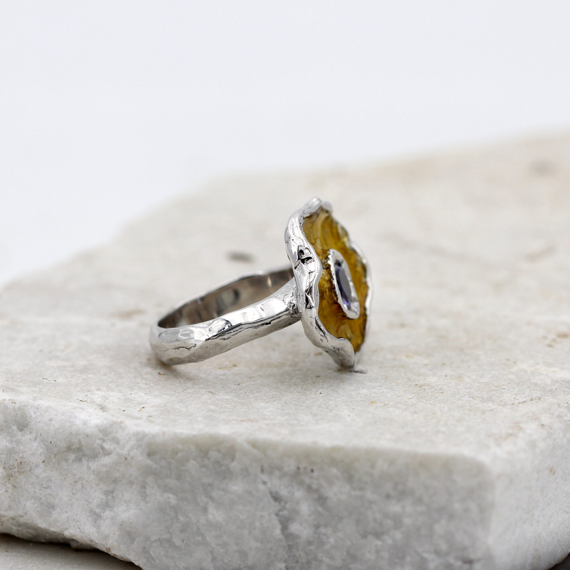 Anna Gioielli Winter Flower Anello Argento Iolite 21 mm