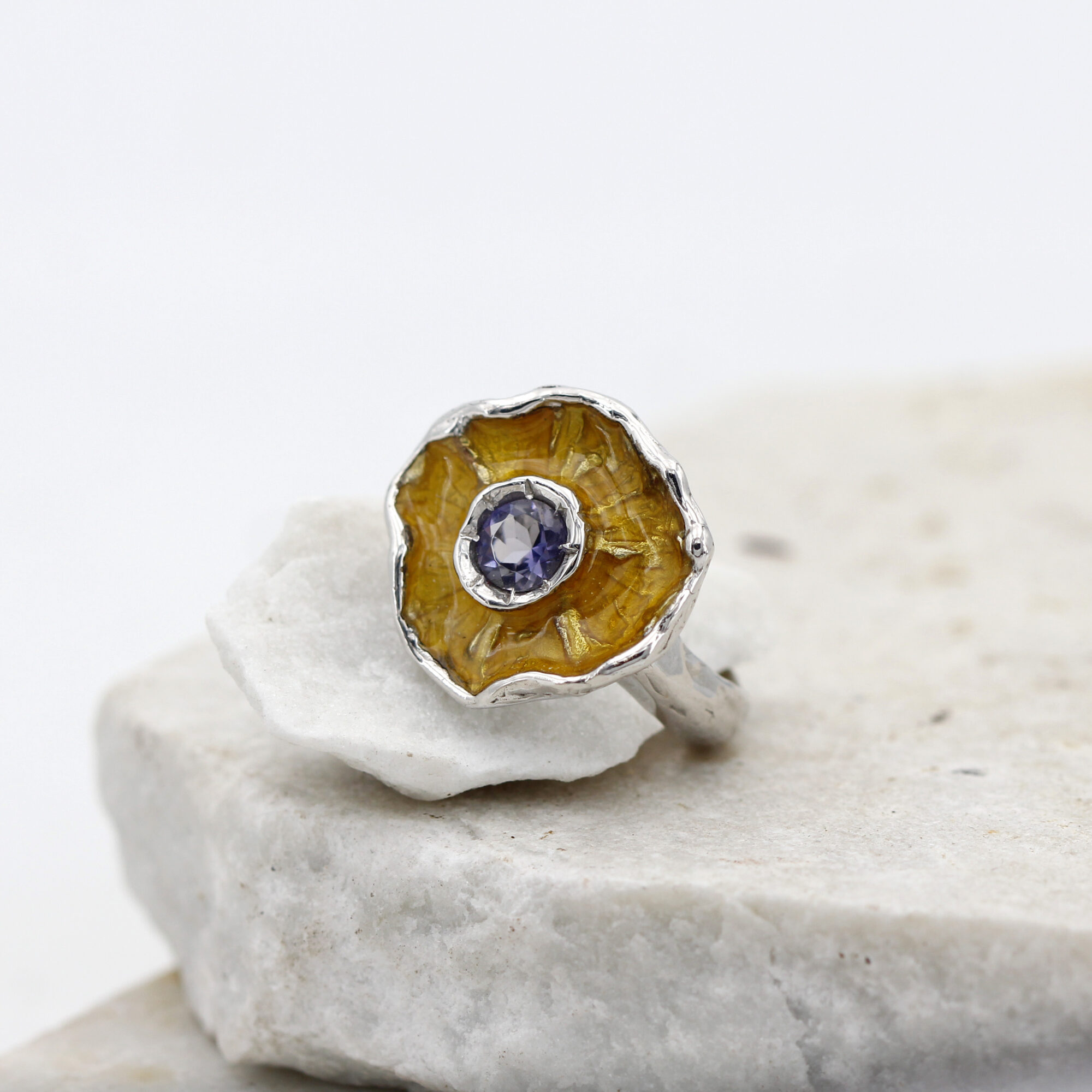 Anna Gioielli Winter Flower Anello Argento Iolite 21 mm