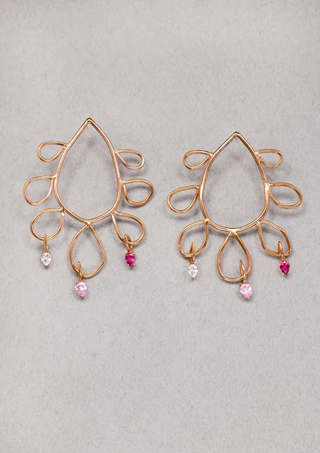Voodoo Jewels Bold Shapes Bloom orecchini bronzo pietre charms
