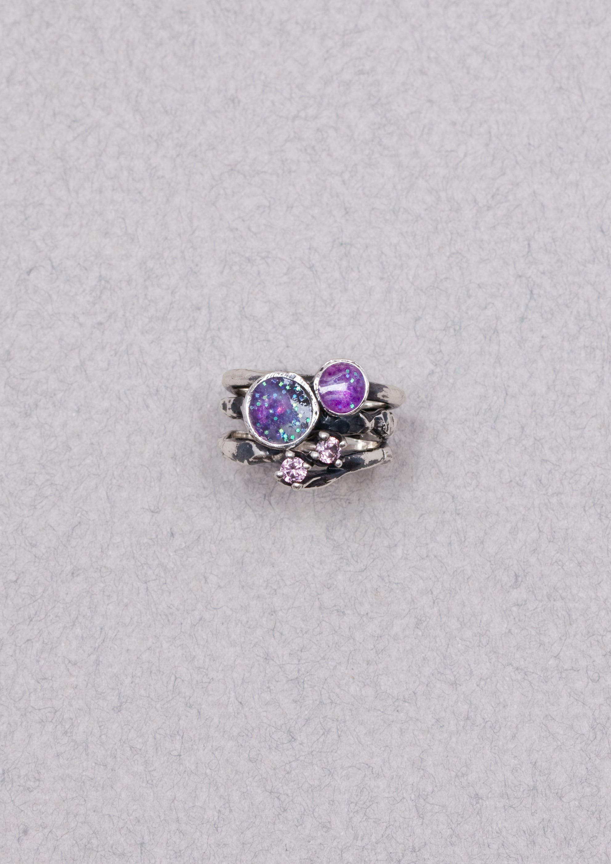 Voodoo Jewels Bold Shapes Ipsitilla anello argento brunito M