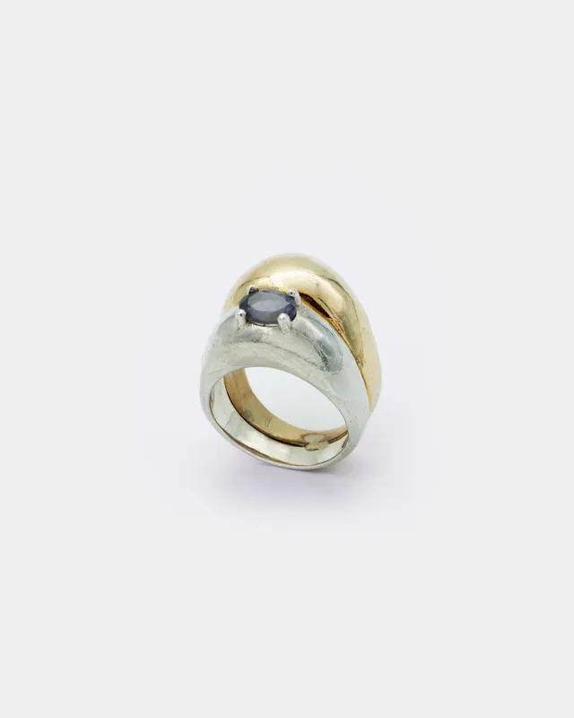 Voodoo Jewels Bold Shapes Leda anello iolite argento taglia M