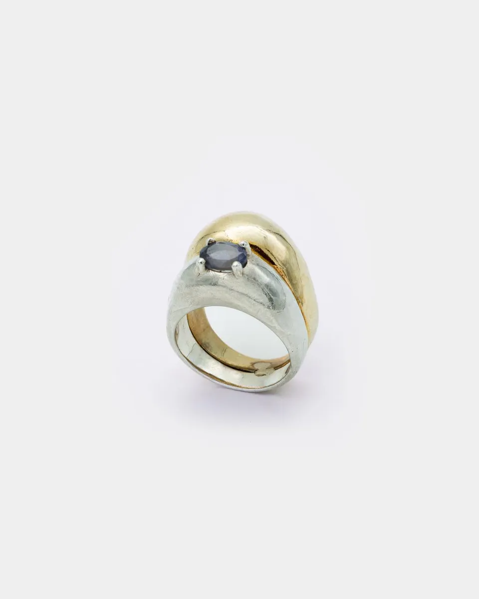 Voodoo Jewels Bold Shapes Leda anello iolite argento taglia M