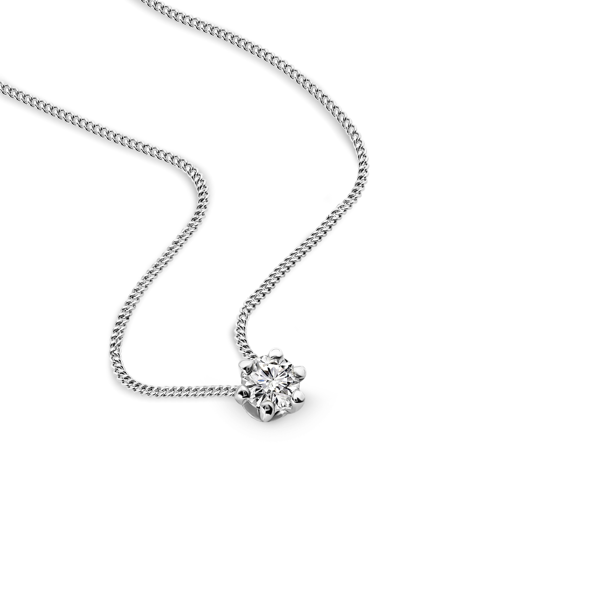 Miore Collana Oro Bianco 14Kt Classica