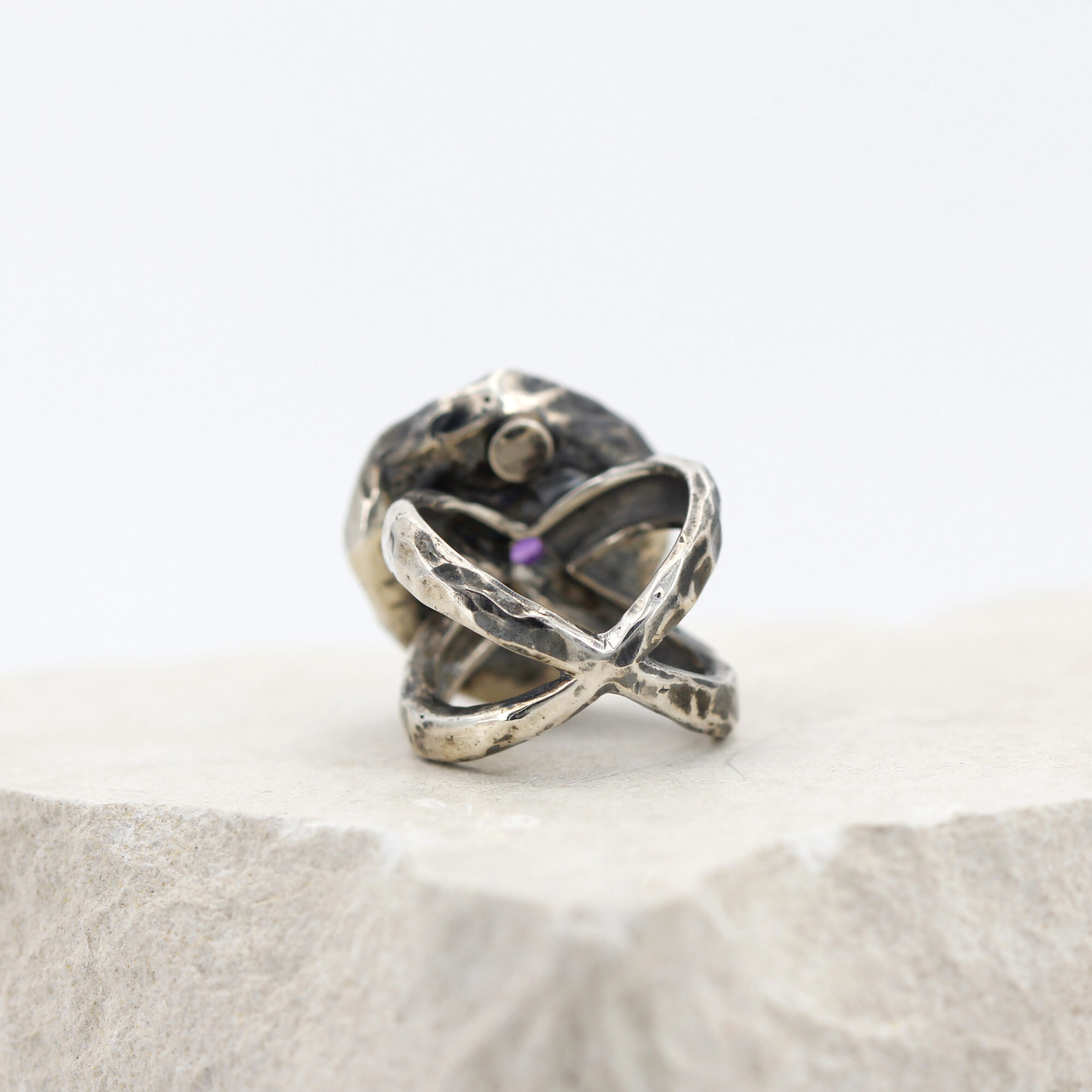 Anna Gioielli Winter Flower anello argento ametista 21 mm