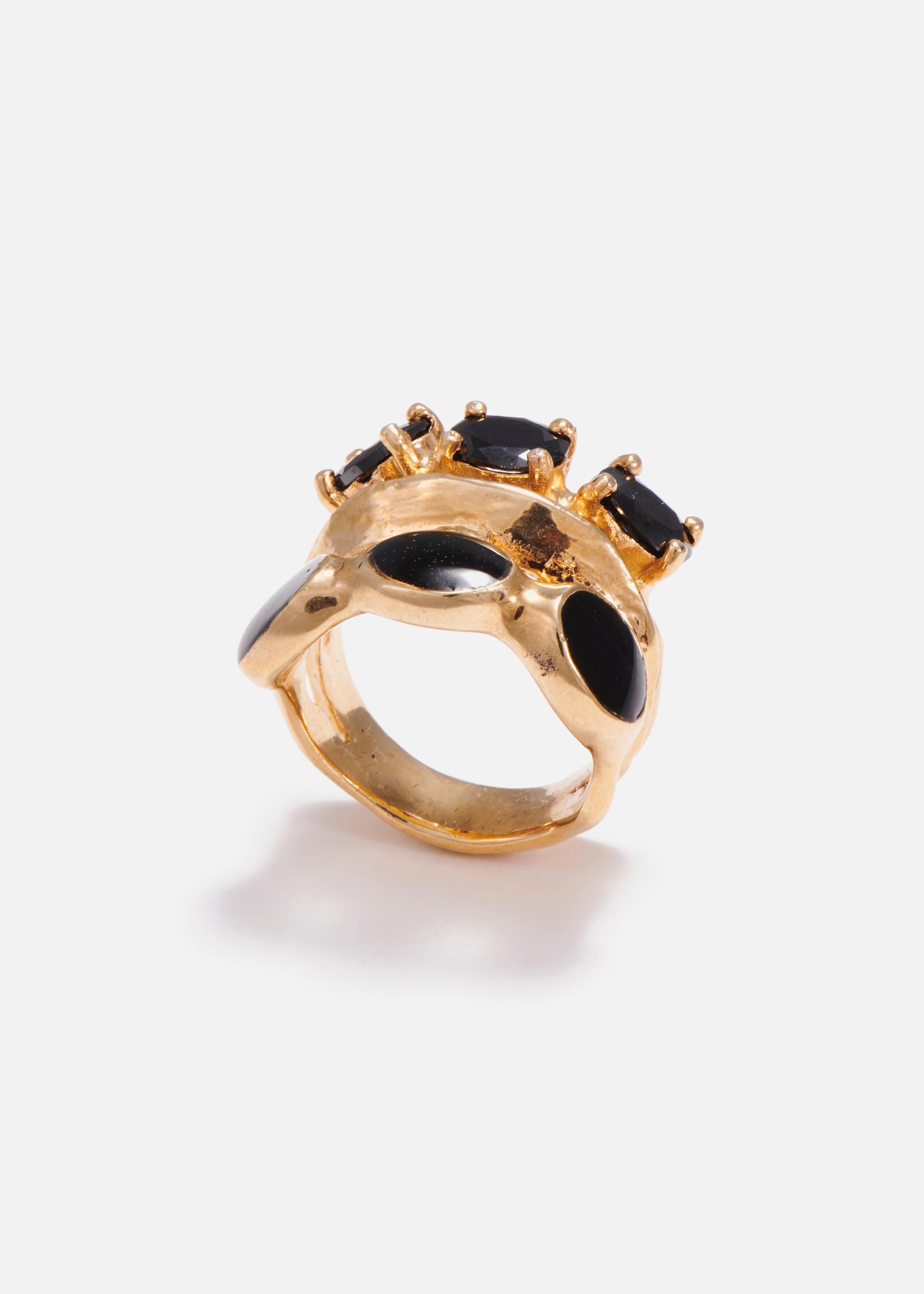 Voodoo Jewels Bold Shapes Saledo anello bronzo oro pietre
