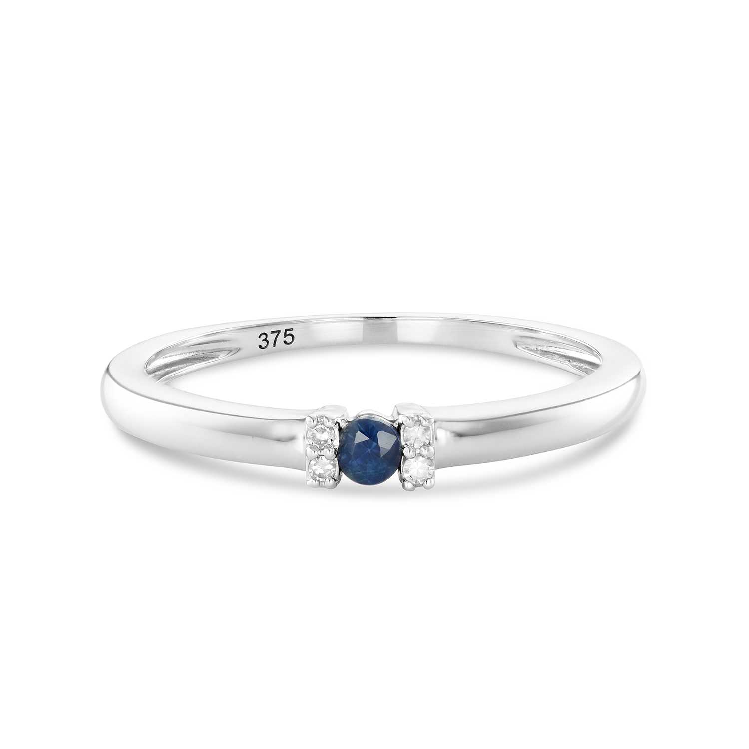 Miore Ring anello oro bianco 9kt zaffiro naturale