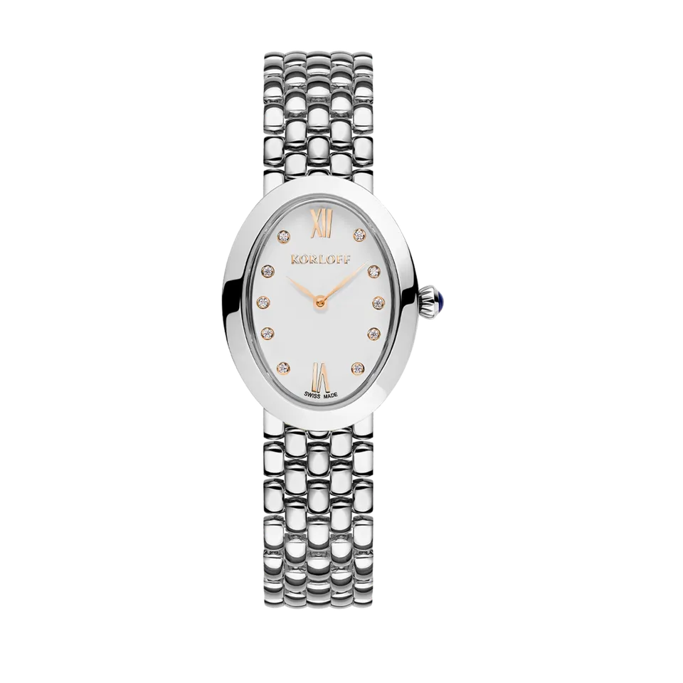 Korloff orologio piccolo modello acciaio lacca bianca