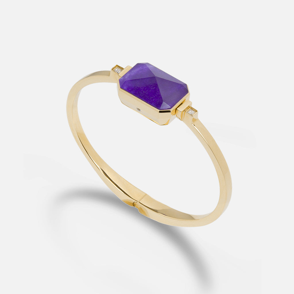 Ringly Luxe Jet Set Bracciale Smart Giada Viola S/M Oro