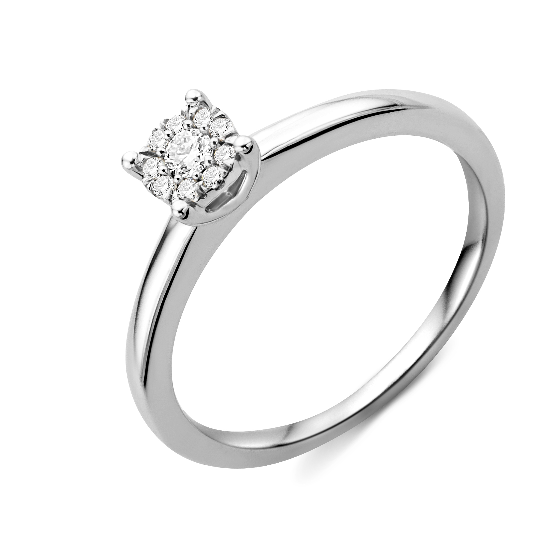 Miore Ring Anello Oro Bianco 9Kt 375