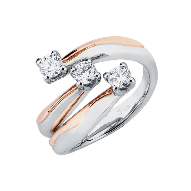 Polello Sì Lo Voglio Anello Trilogy Platino Oro Rosa