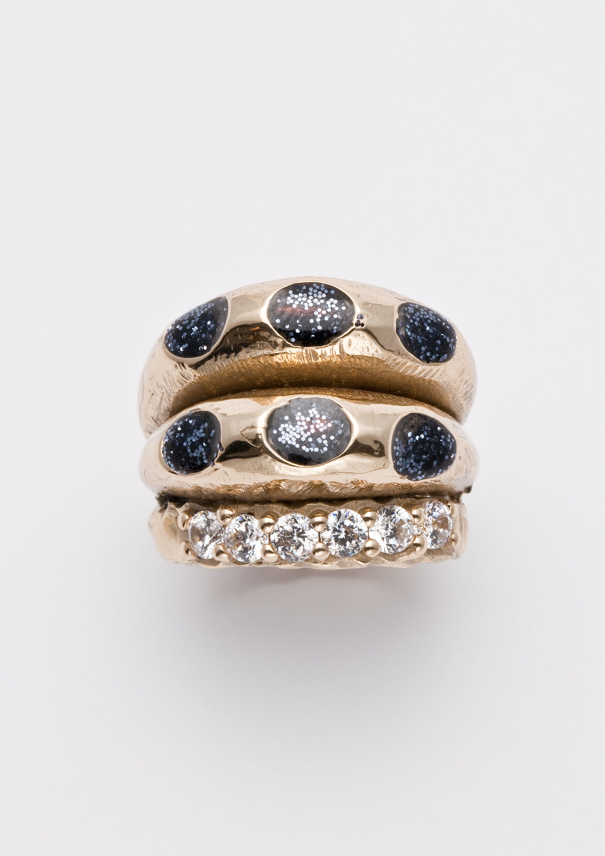 Voodoo Jewels Bold Shapes Achle anello oro pietre taglia M