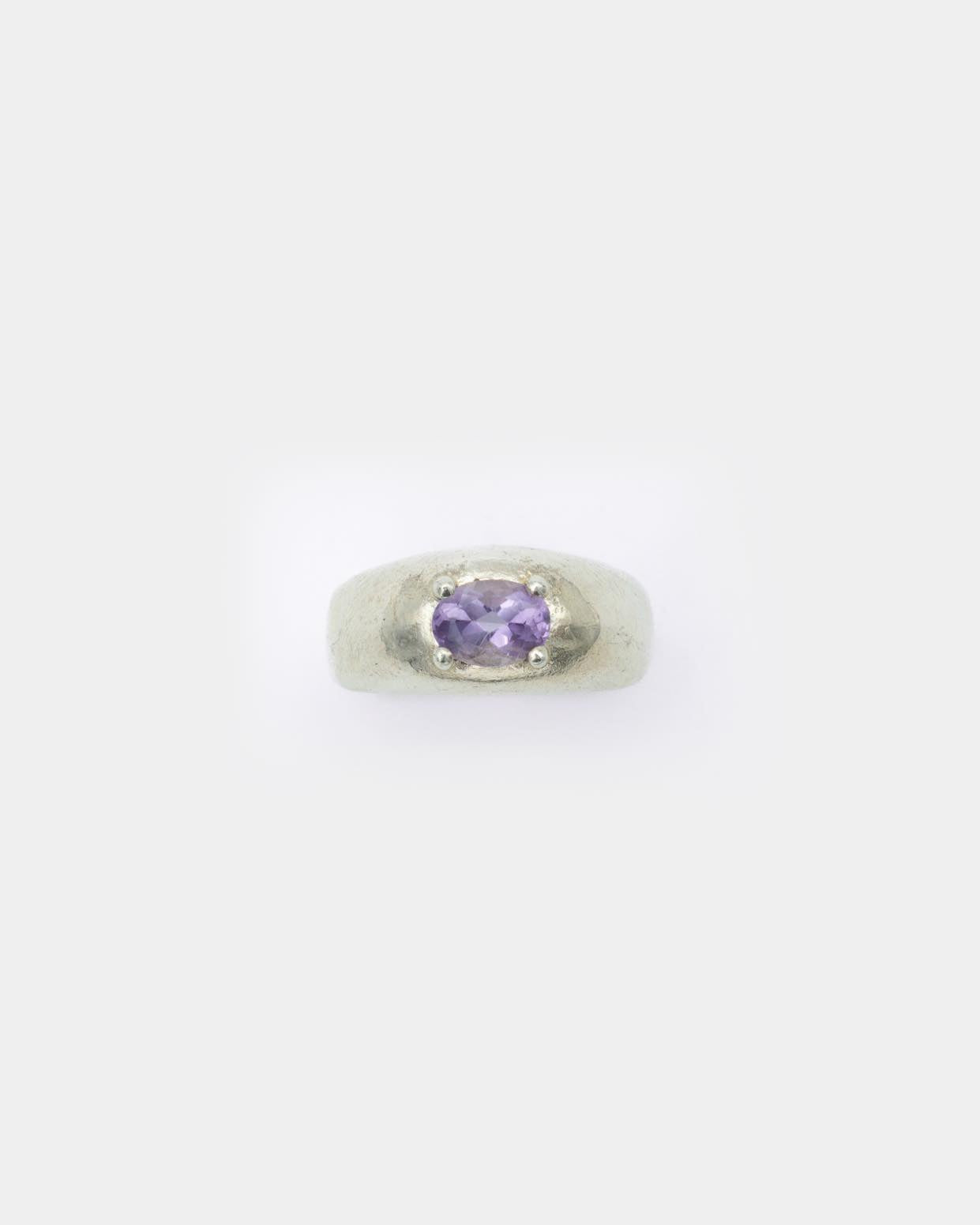 Voodoo Jewels Bold Shapes Vega Anello Argento Ametista Ovale