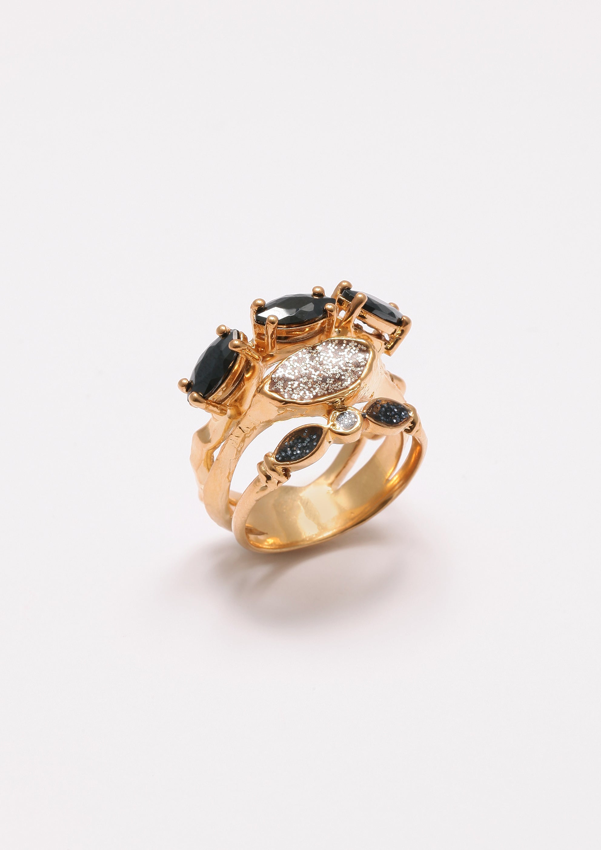 Voodoo Jewels Bold Shapes Dalia anello bronzo dorato marquise