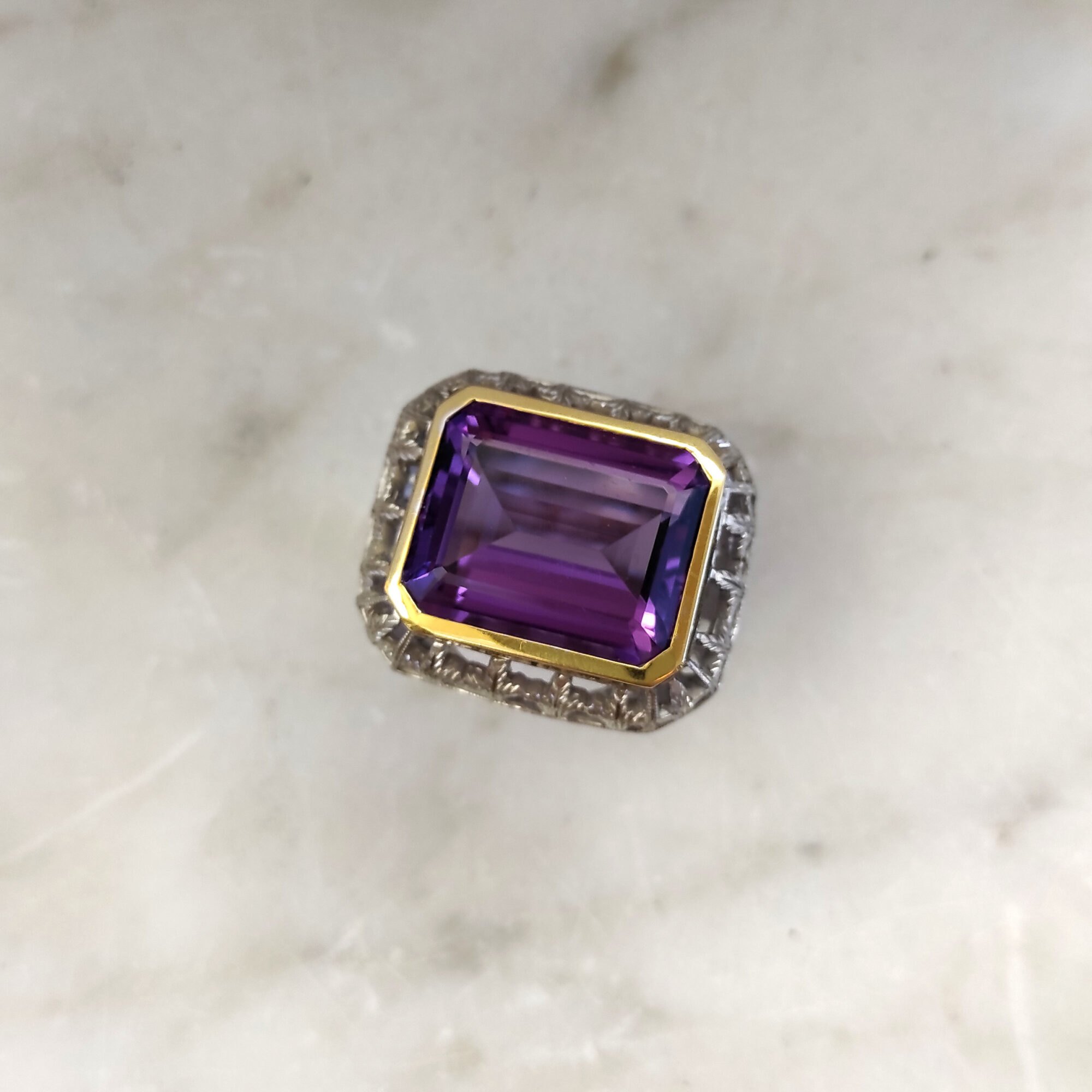 Jolly Jewels anello oro argento ametista 29 ct fiorentino