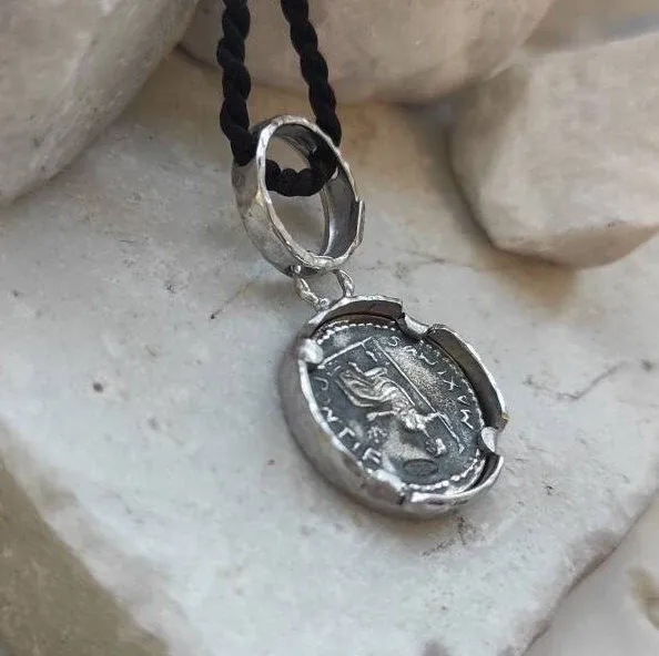 Anna Gioielli Monete Romane Pendente Argento Moneta Brunita