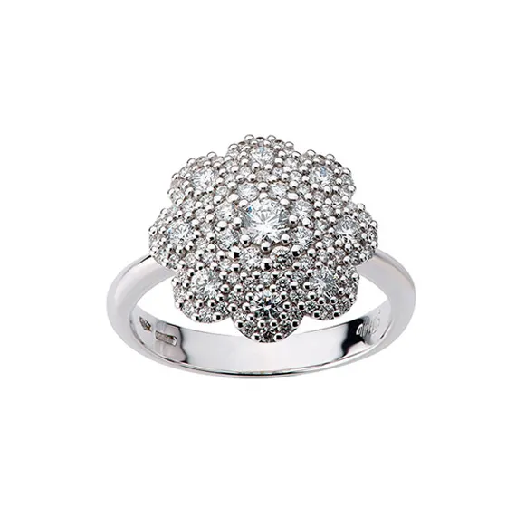 Polello Ada Anello Fiore Oro 18 Kt Diamanti
