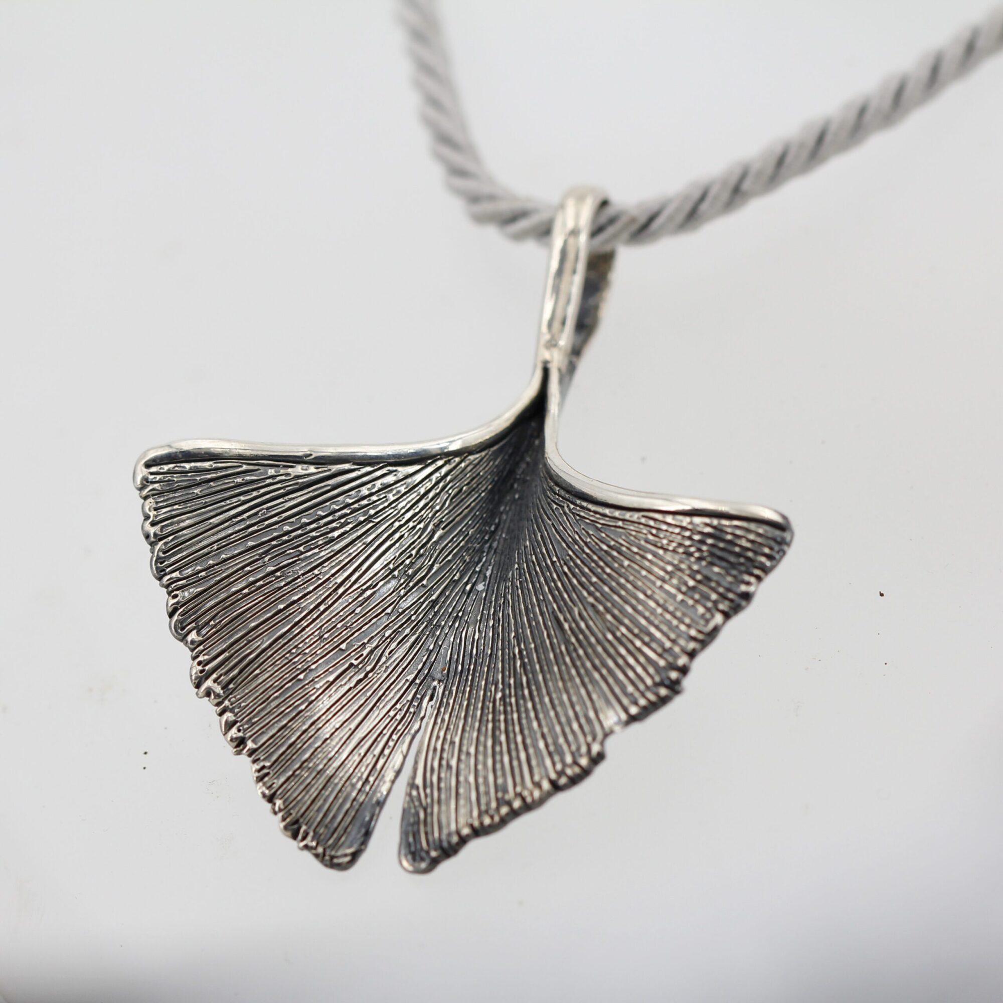 Anna Gioielli Pendenti ciondolo argento foglia Ginkgo 66mm