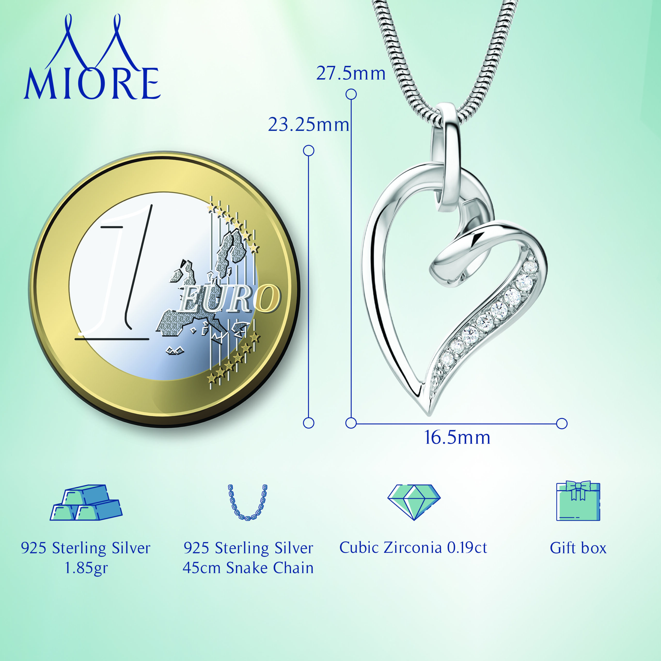 Miore Necklace Collana Argento 925 Zirconia Bianca